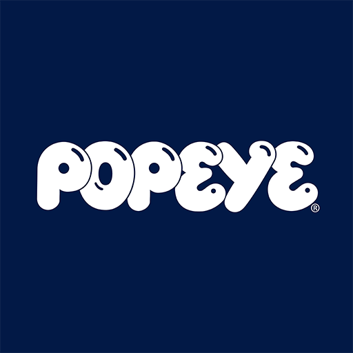 Logo du magazine japonais Popeye en blanc sur fond bleu foncé - Bon Oeil magazines